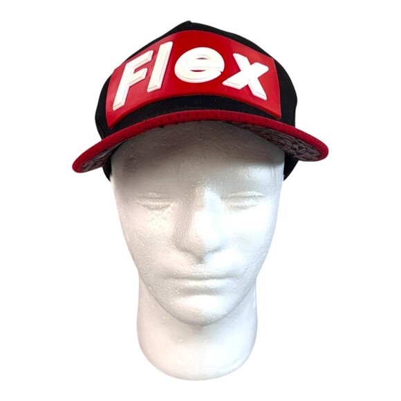 Top Level FLEX Snapback Hat Black & Red 100% Cotton One Size Fits All - Picture 1 of 10